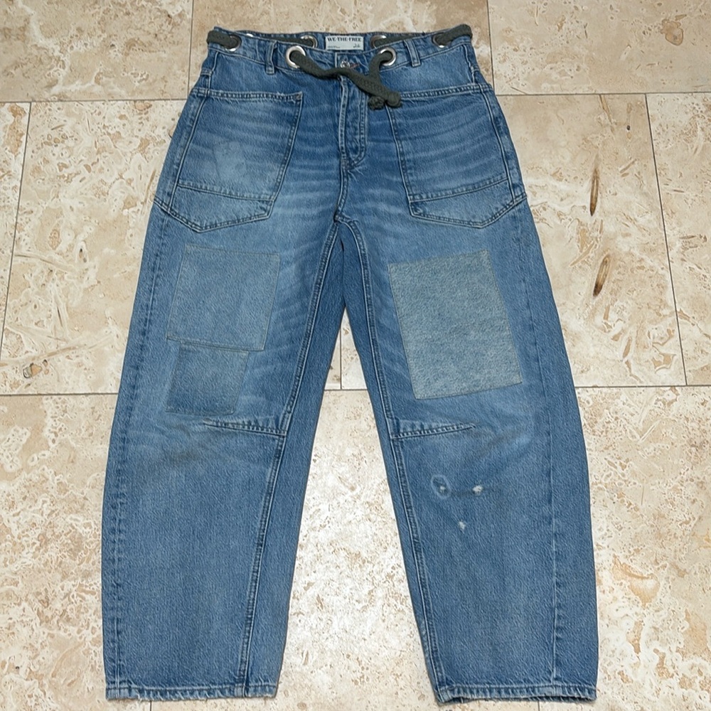 We the free Moxie barrel jeans truest blue 26 EUC